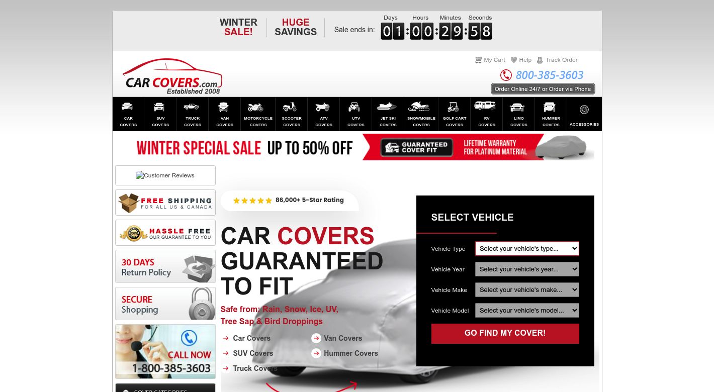 CarCovers.com Website