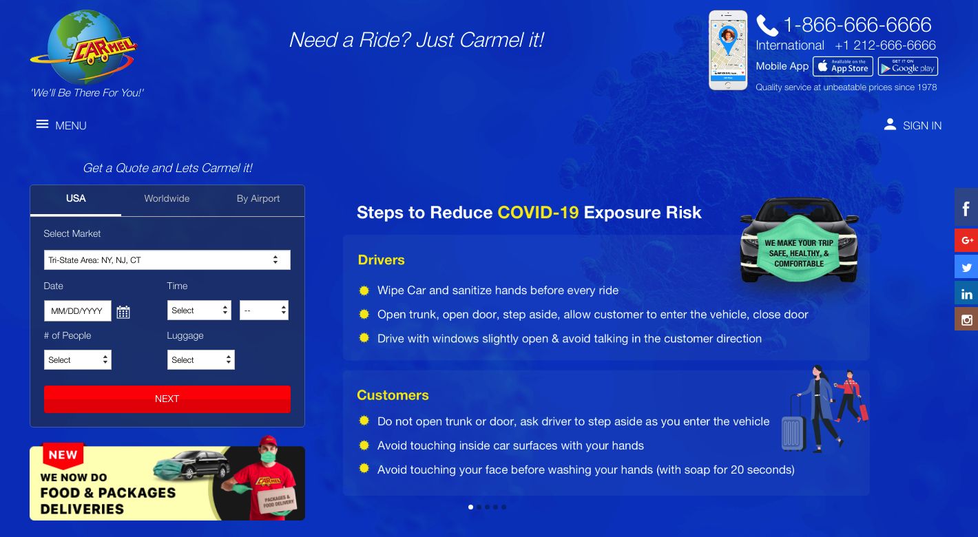 CarmelLimo Website