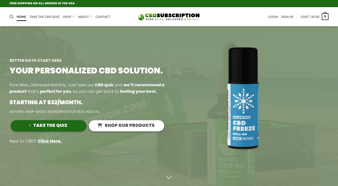 CBDSubscription.com Website