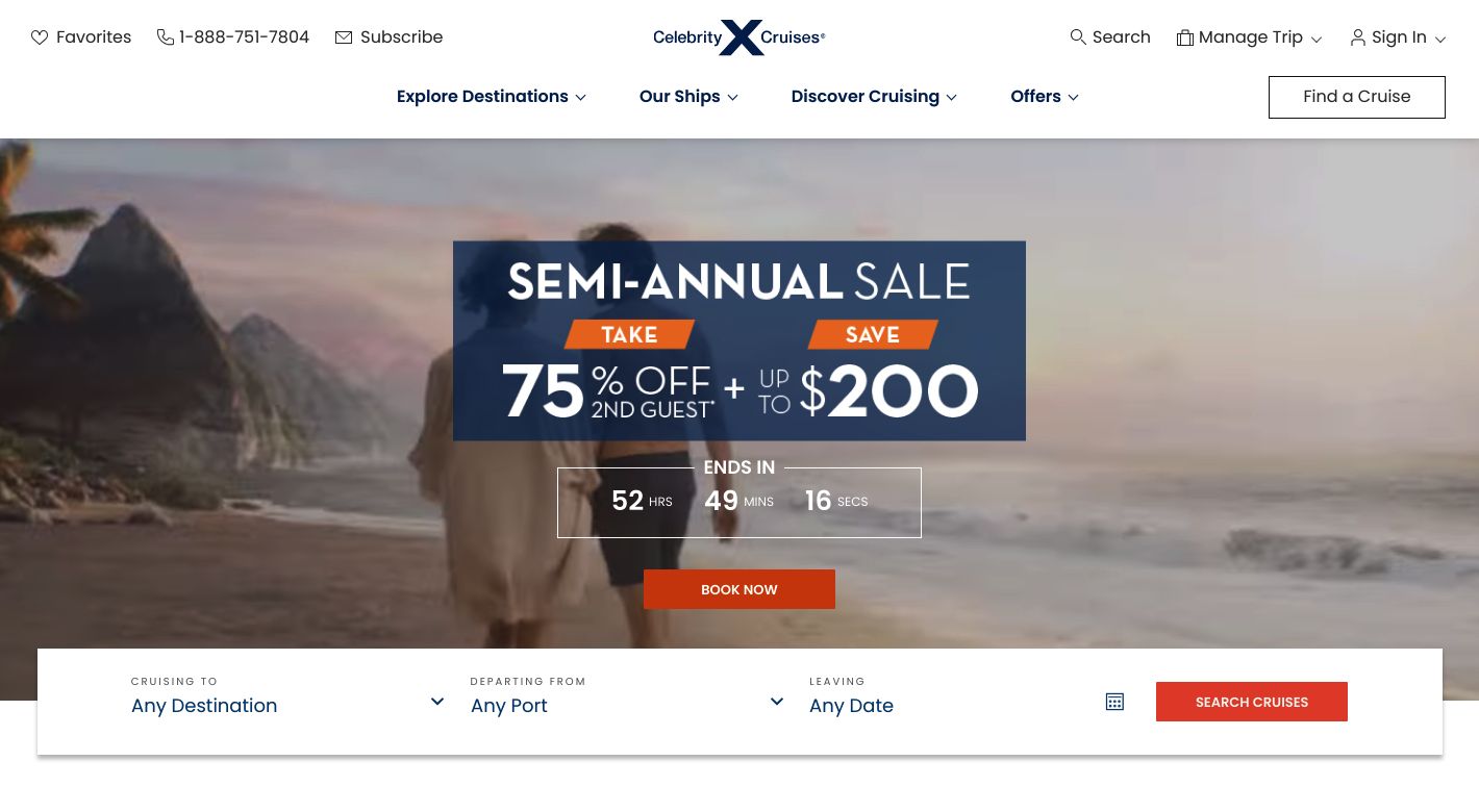 Celebrity Cruises Website