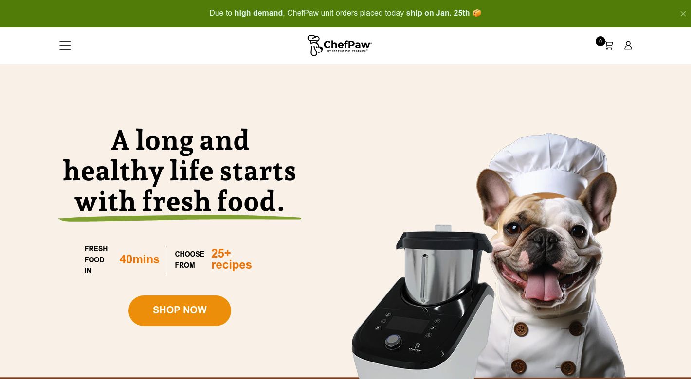 Chef Paw Website