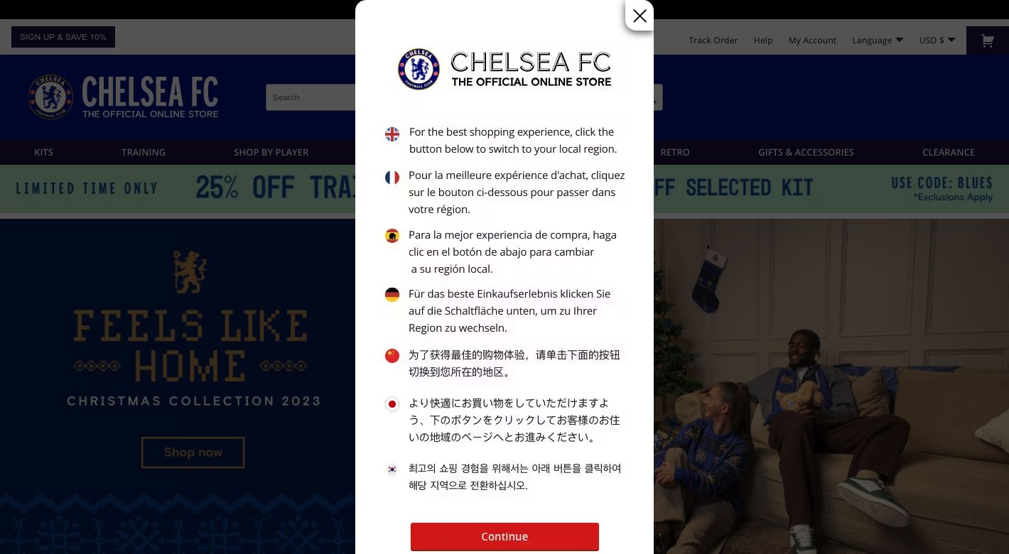 Chelsea Megastore Website