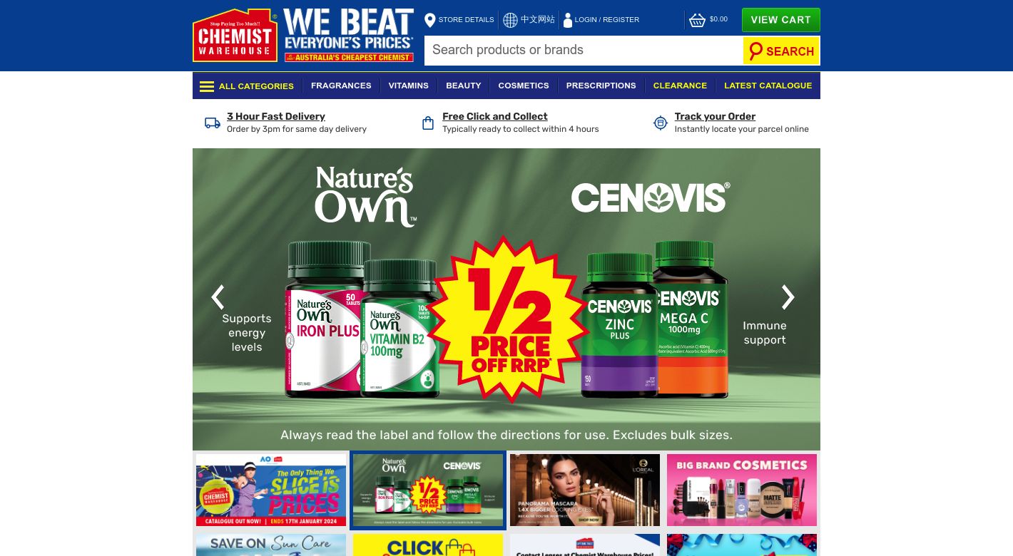 Chemist Warehouse Website