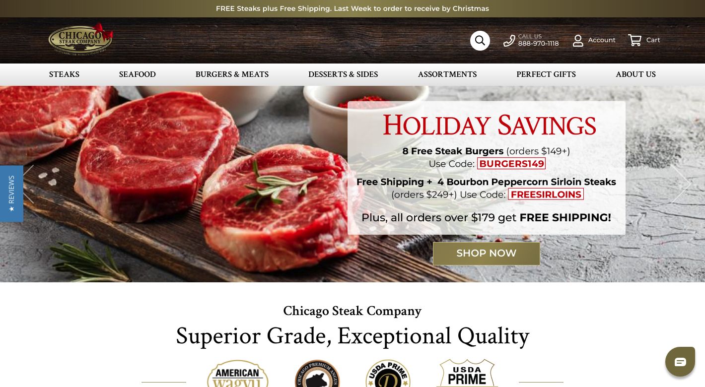 Chicago Steak Company Website