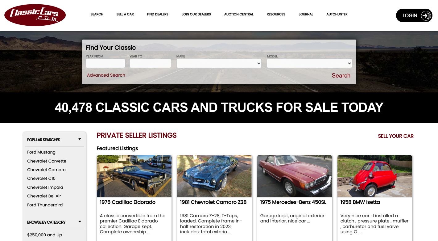 ClassicCars Website