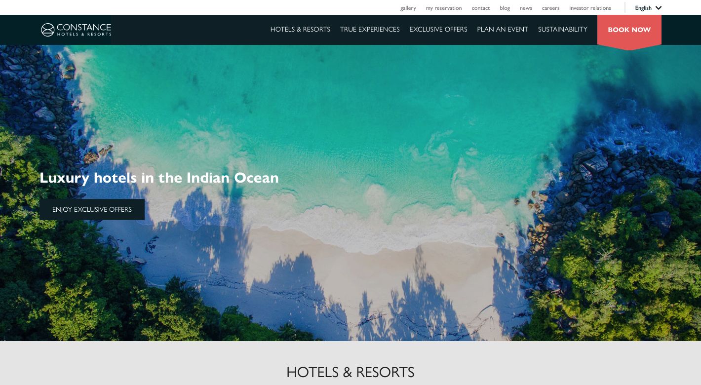 Constance Hotels Website