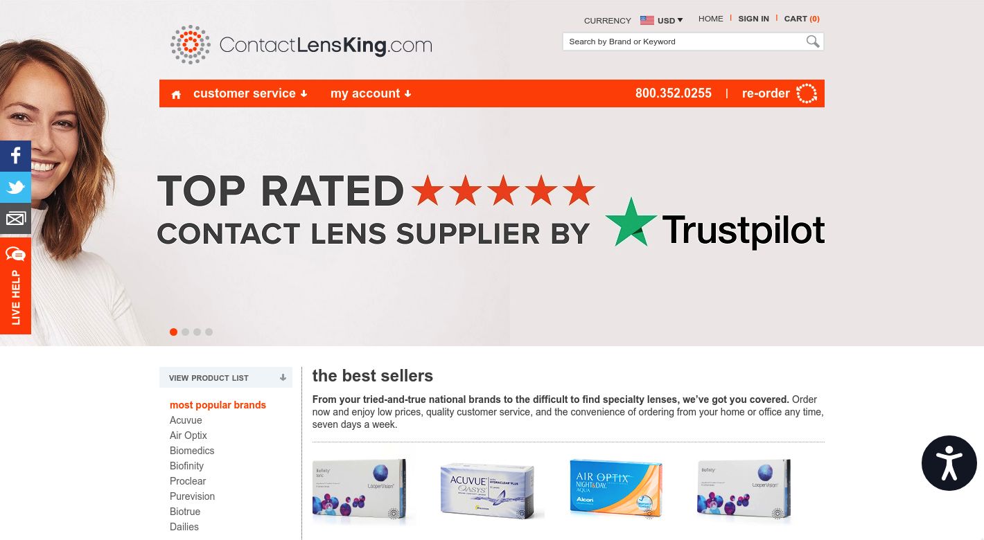 Contact Lens King Website