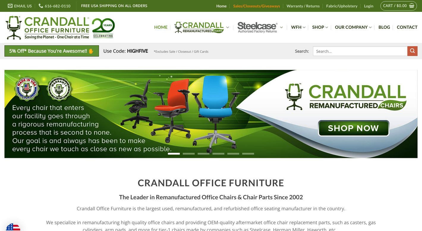 Crandall Office Furniture Website