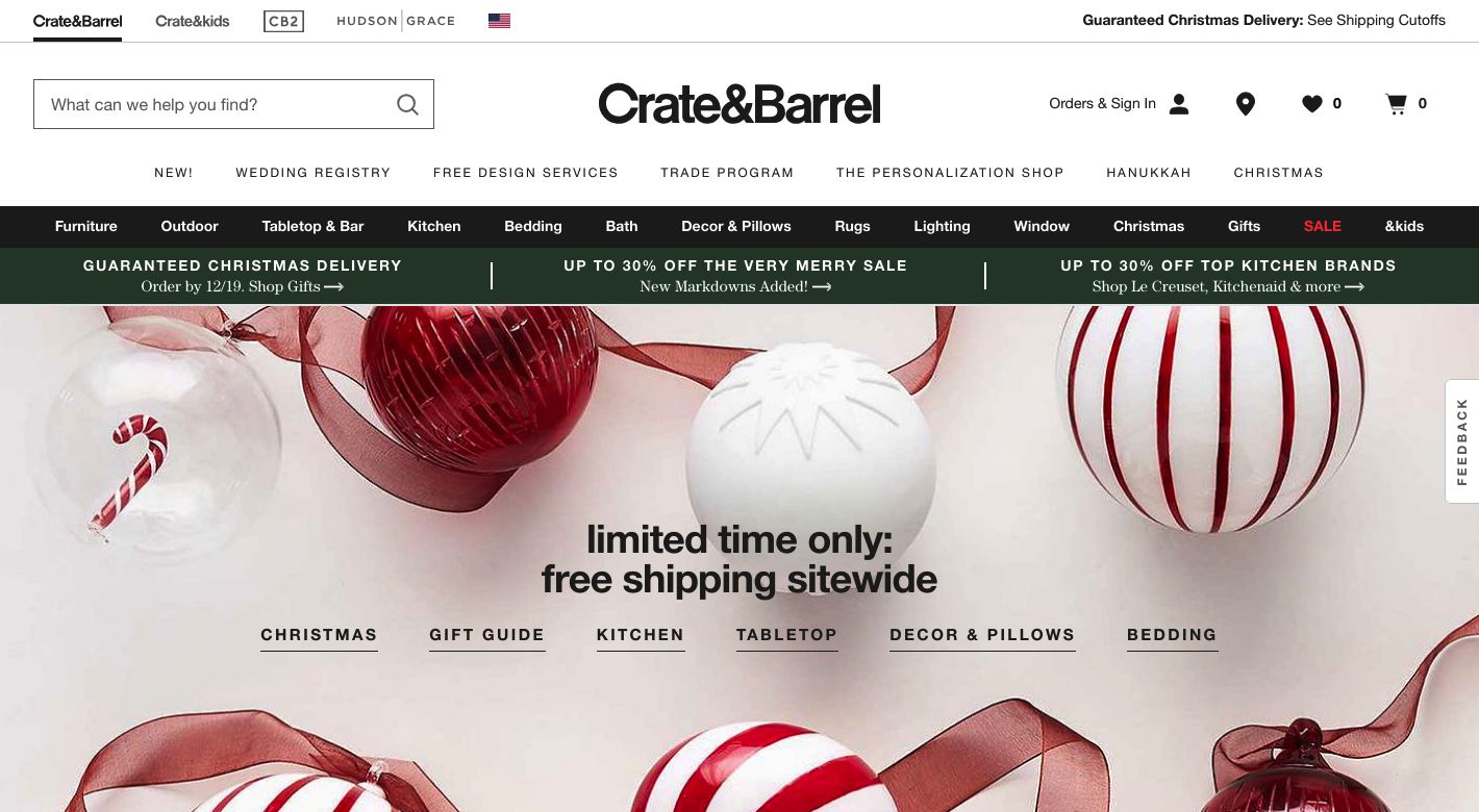 Crate & Barrel Website