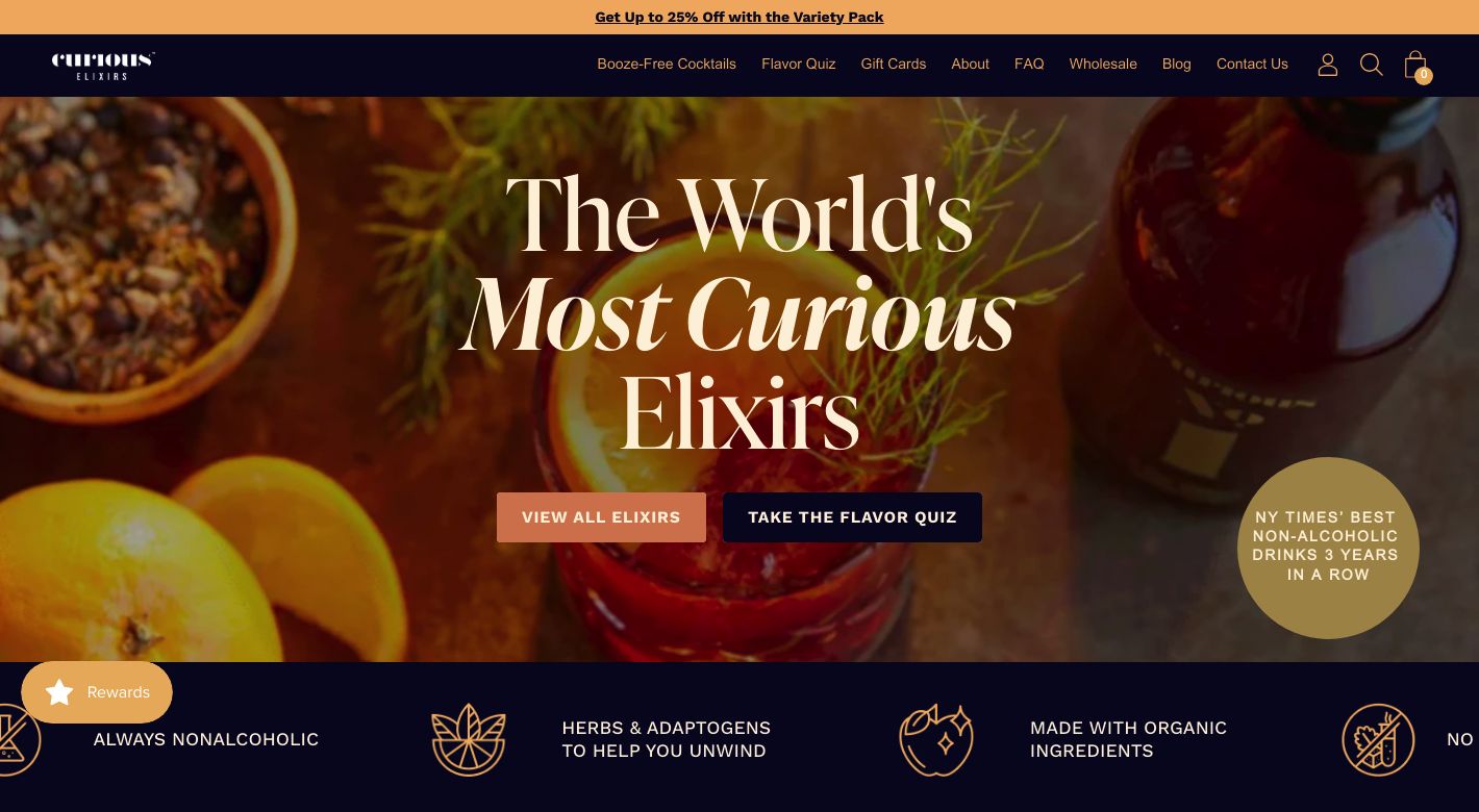 Curious Elixirs Website