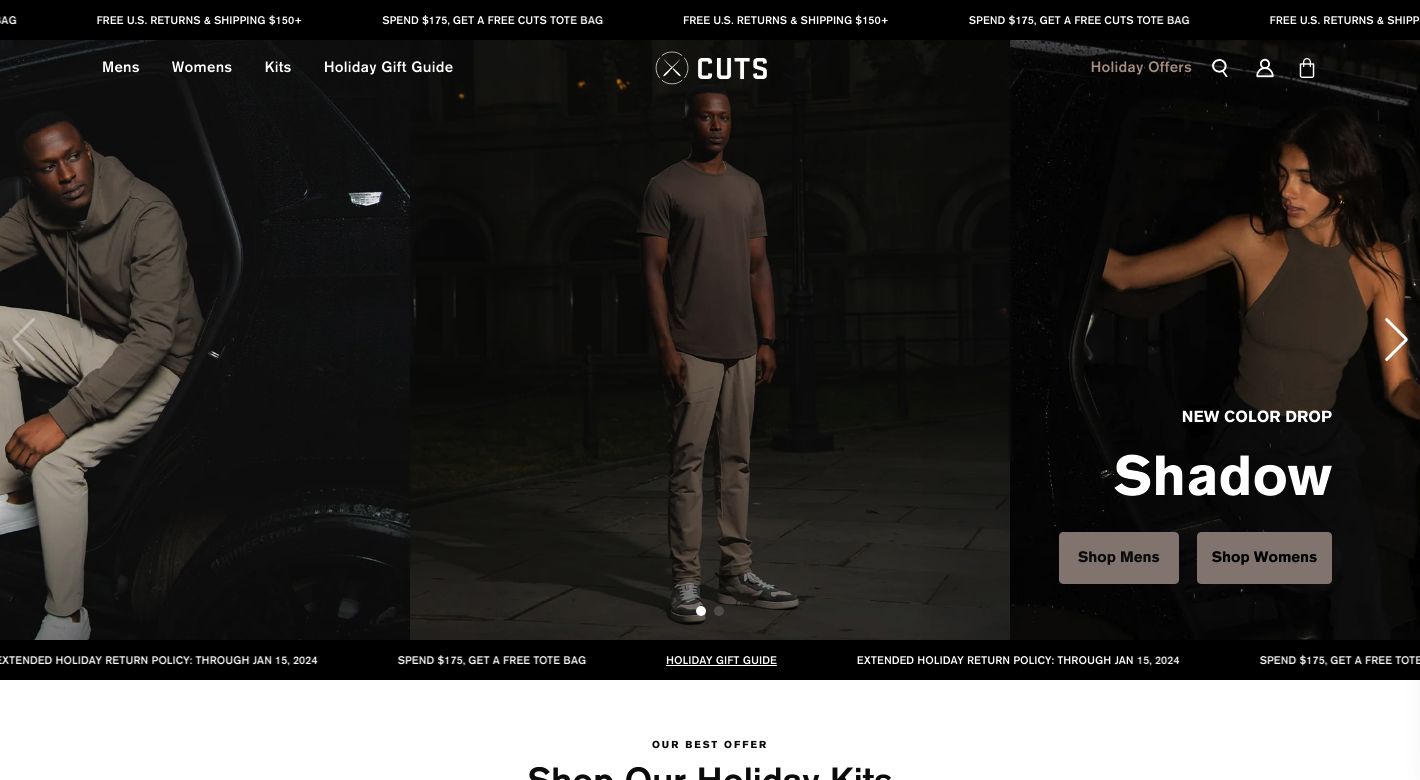 Cuts Clothing Website