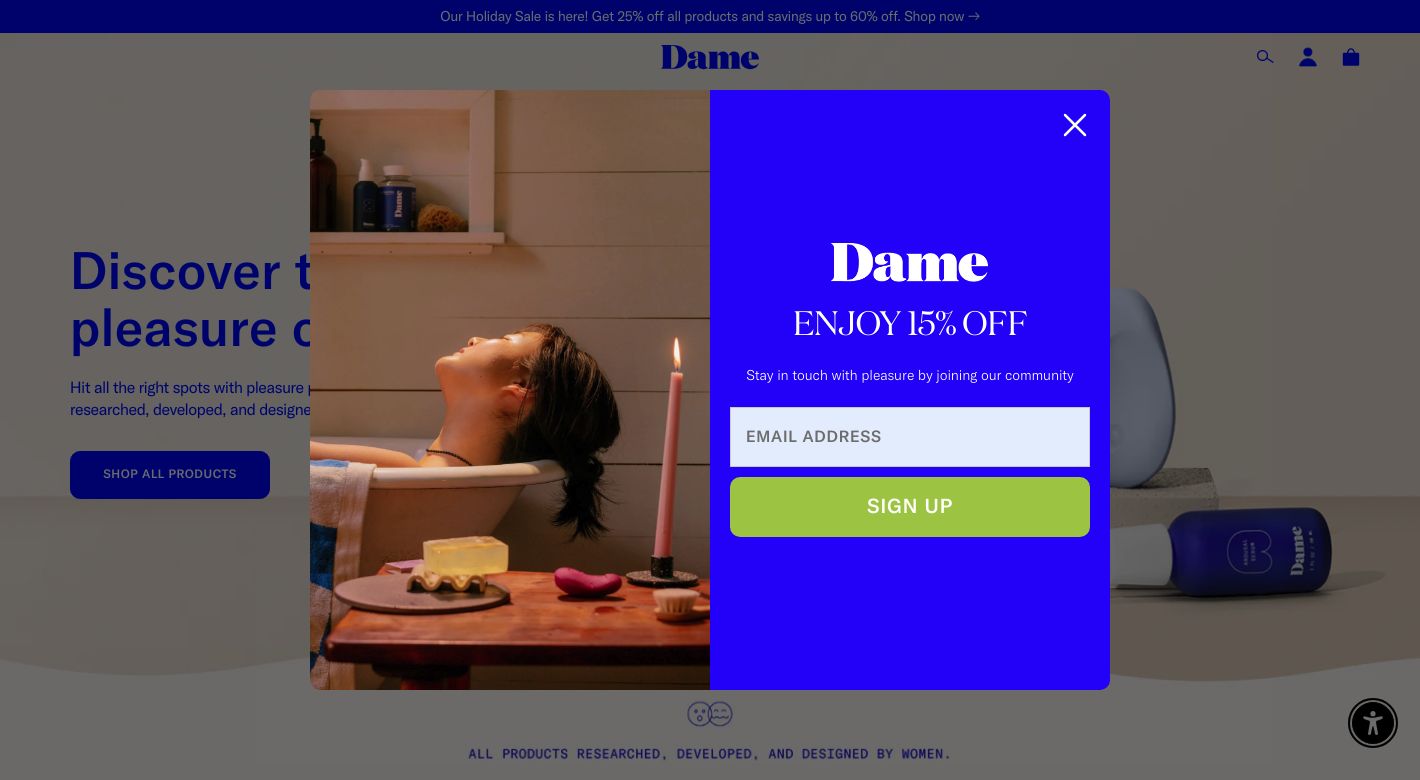 Dame Products Website