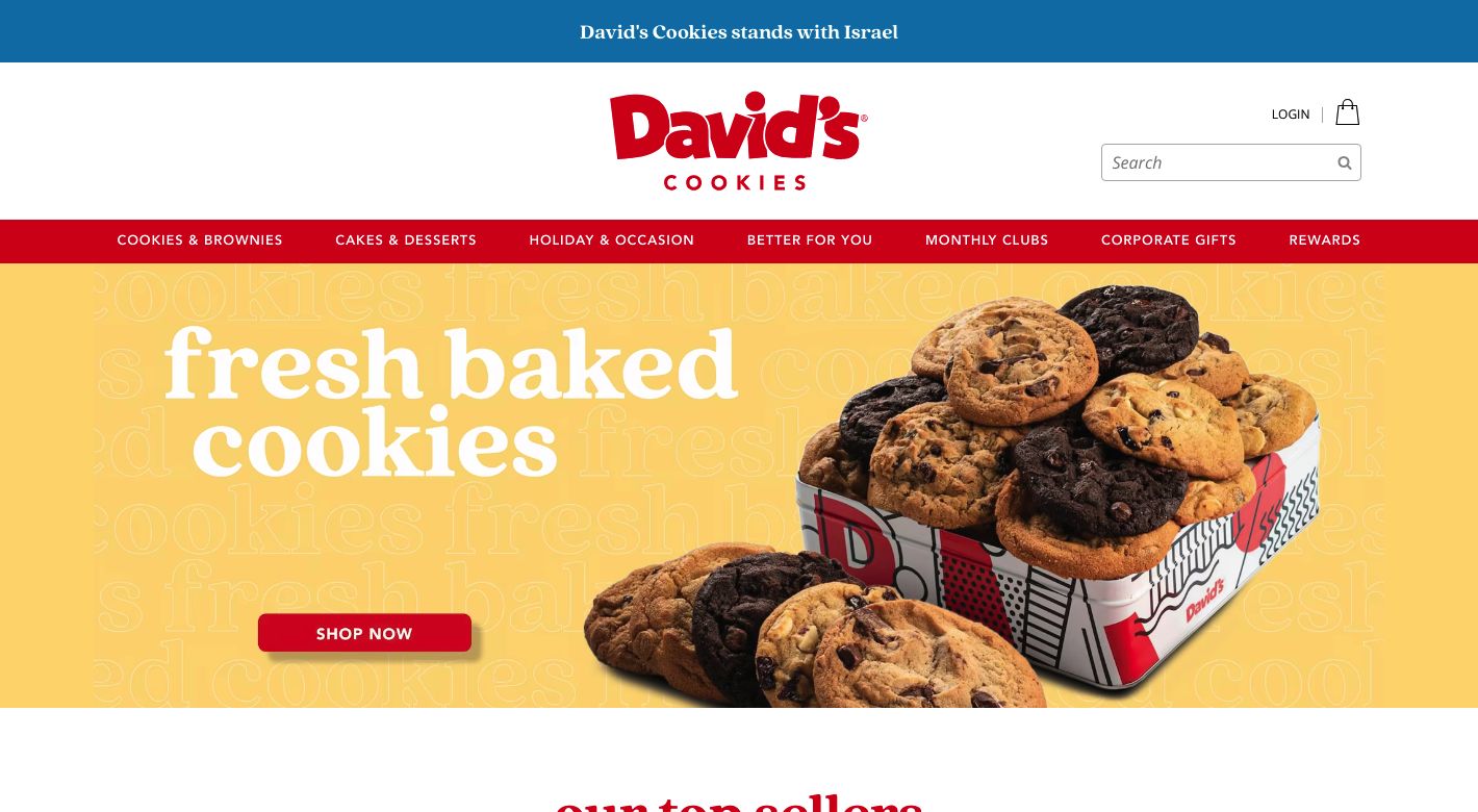 David's Cookies Website