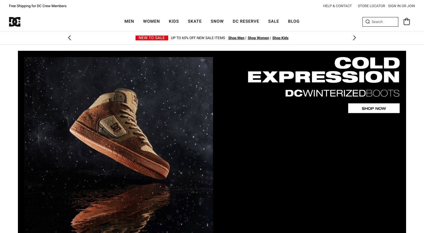 DC Shoes Website
