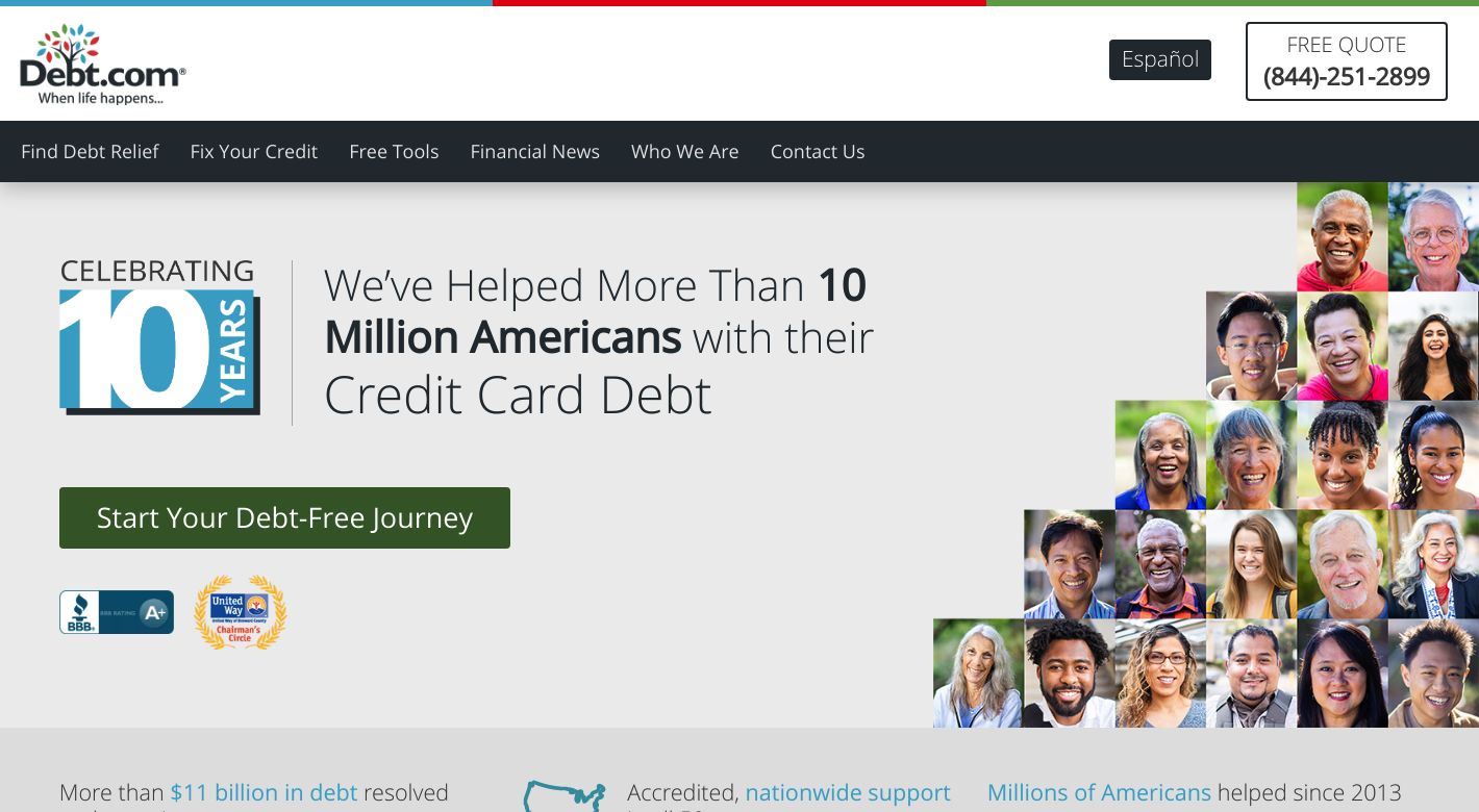 Debt.com Website