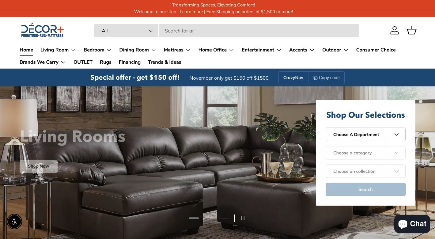 Decor Plus Furniture Website