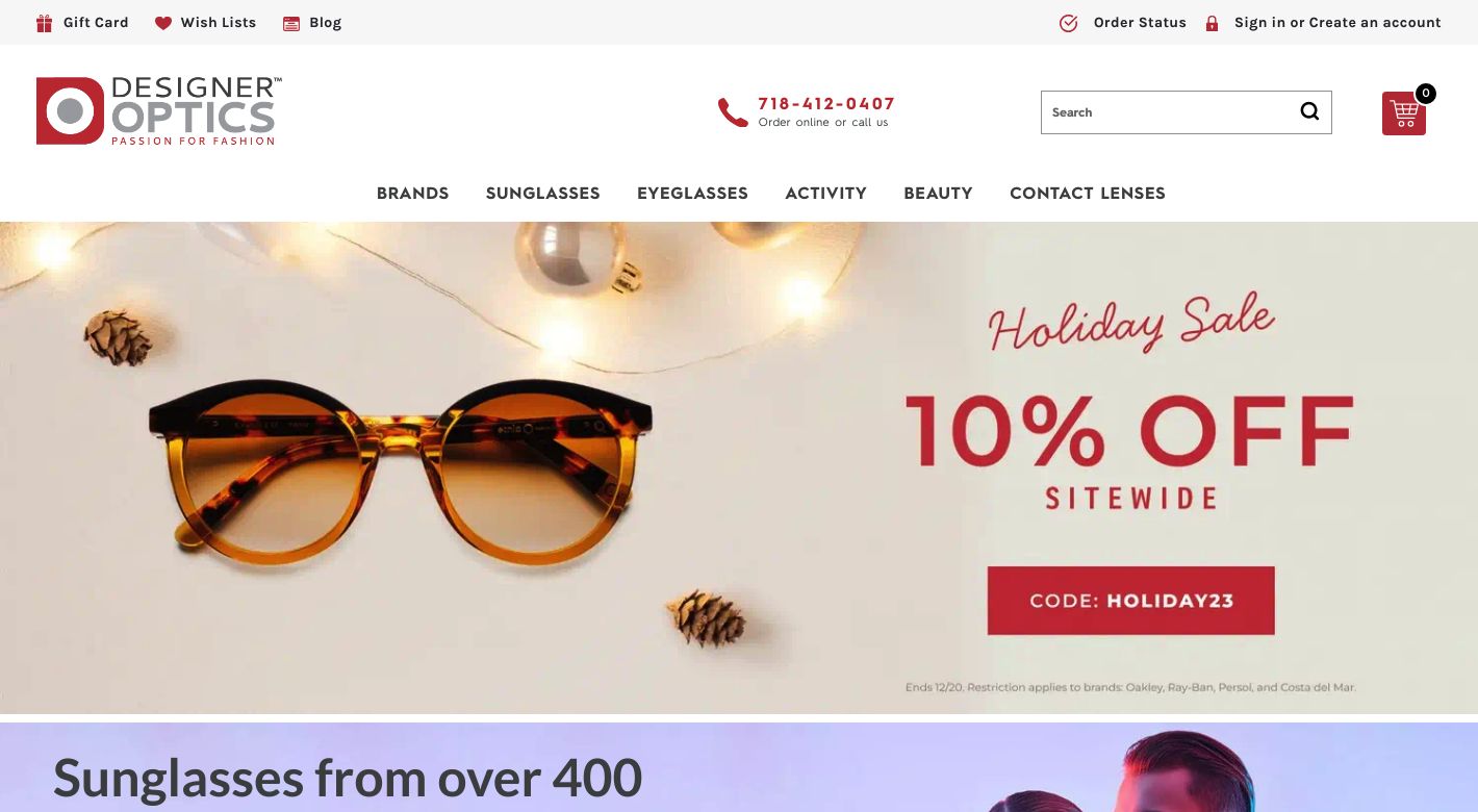 Designer Optics Website