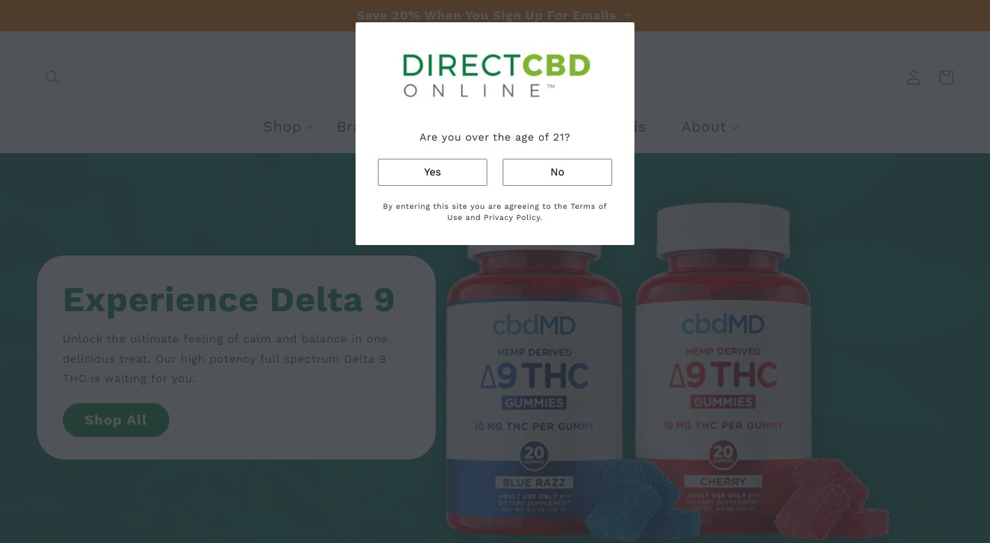 Direct CBD Online Website