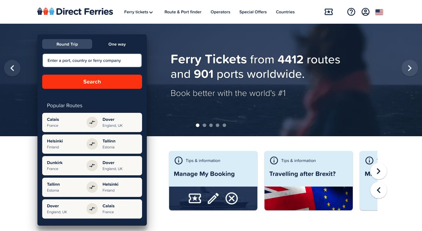 Direct Ferries Website