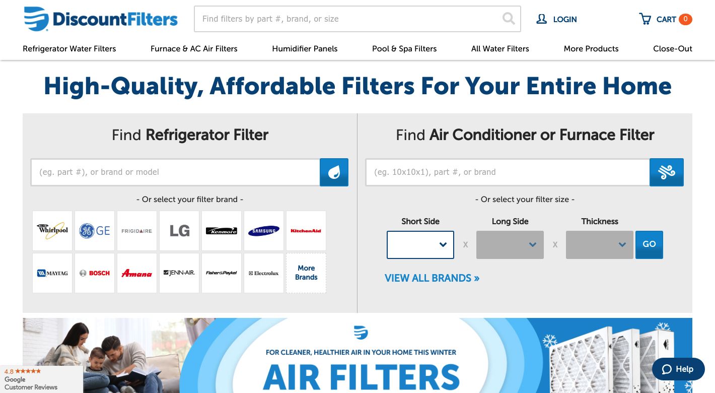 Discount Filters Website