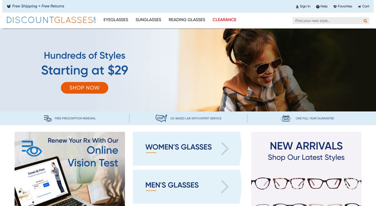 DiscountGlasses.com Website