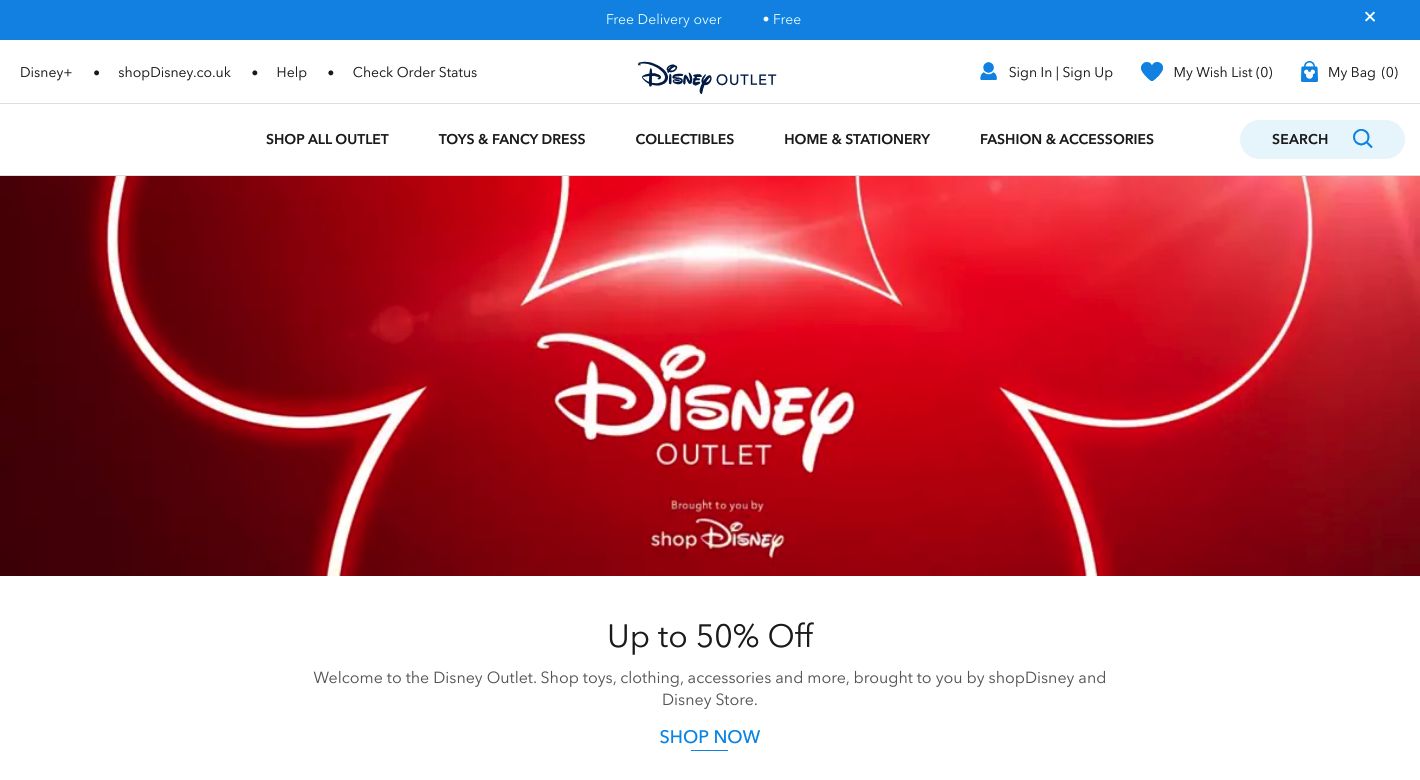 Disney Outlet Website