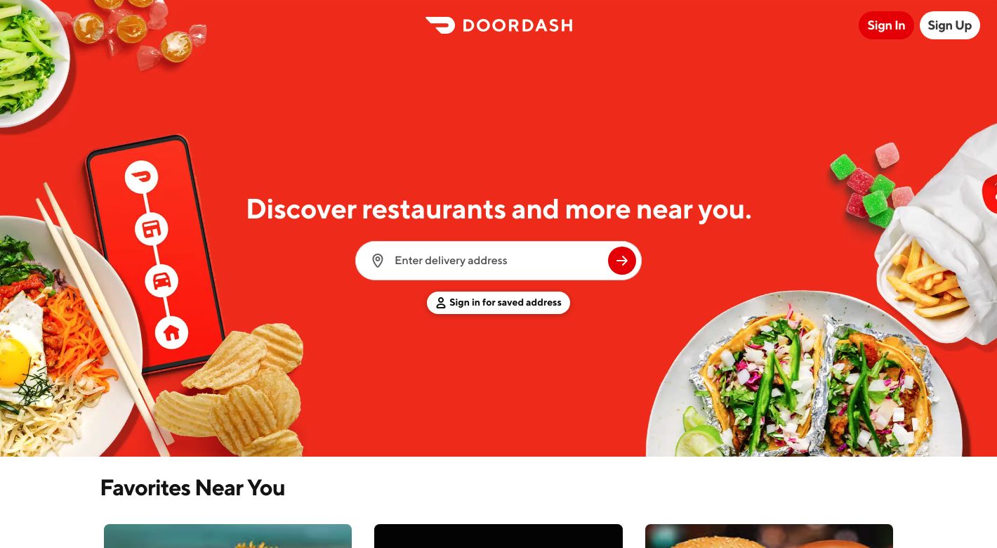 DoorDash Website
