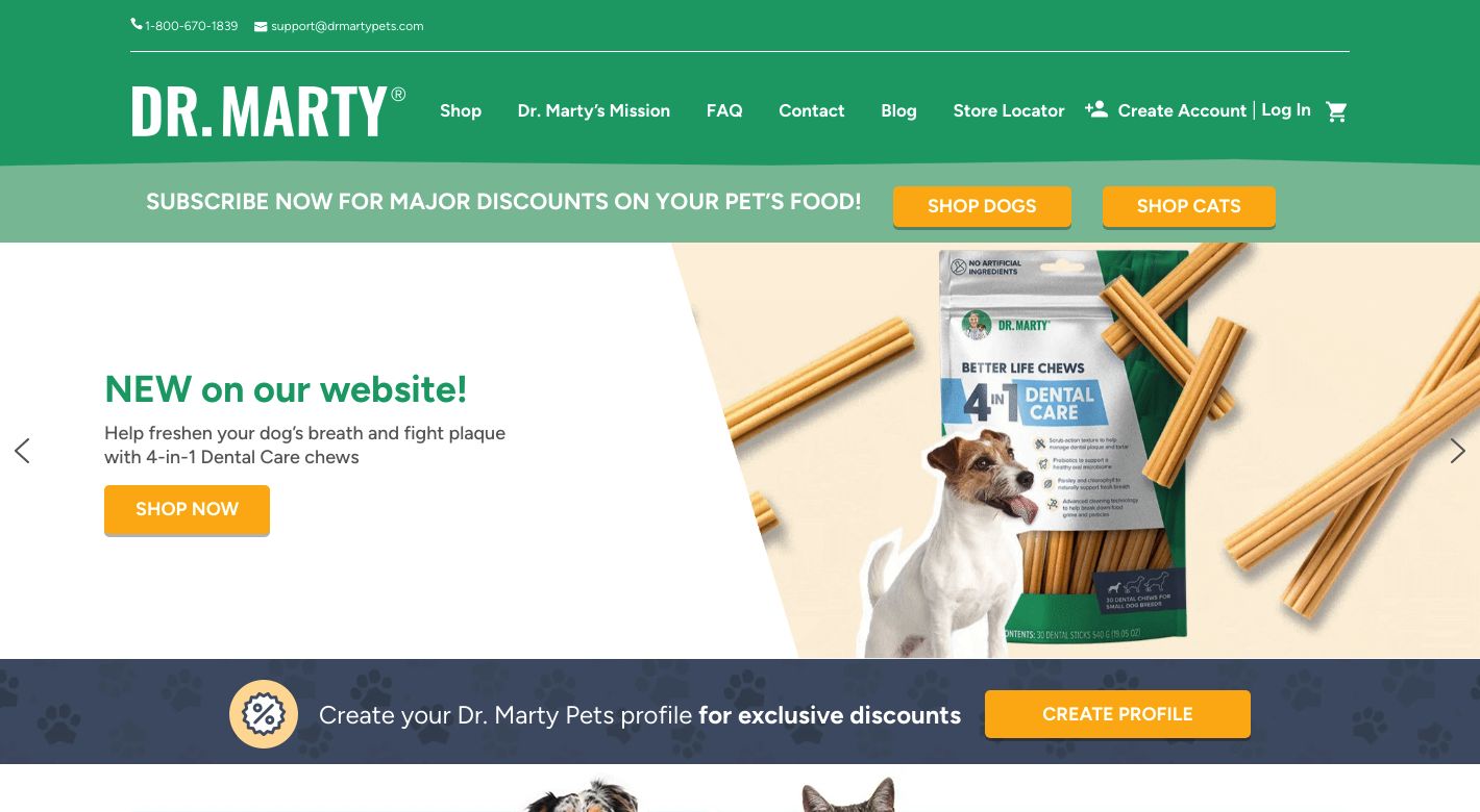Dr. Marty Pets Website