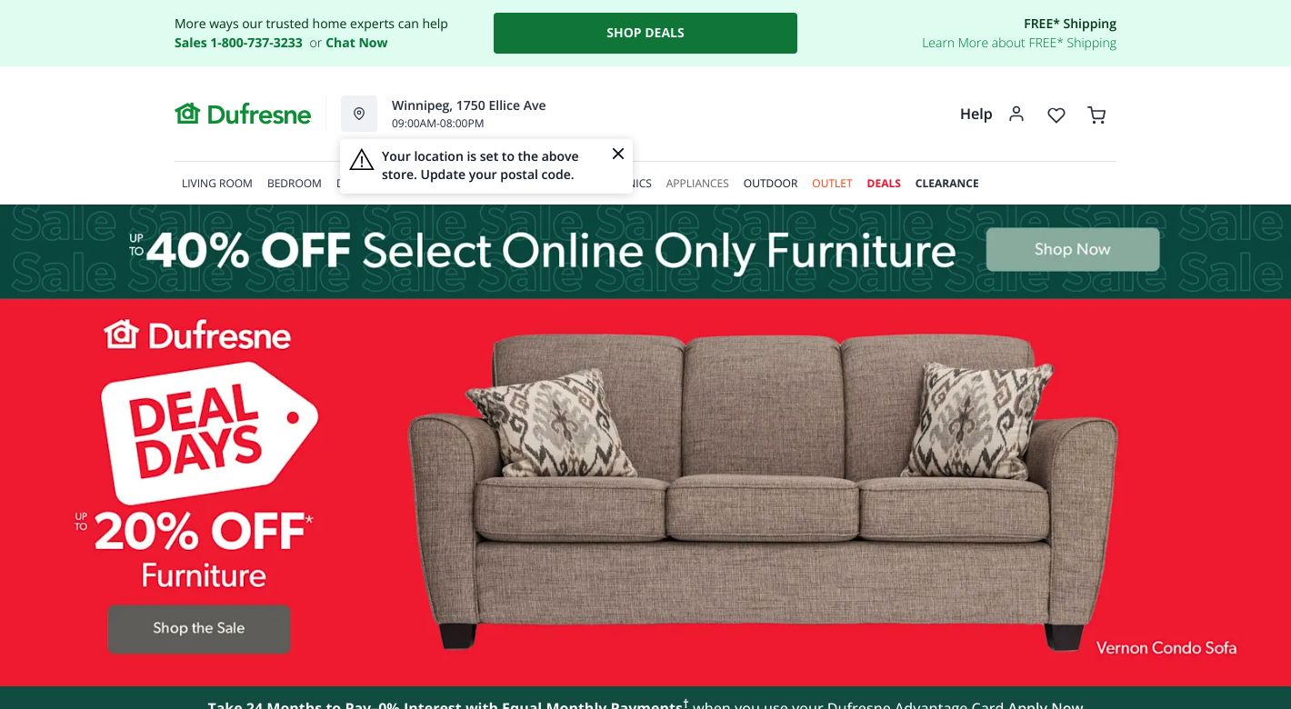 Dufresne Furniture Website