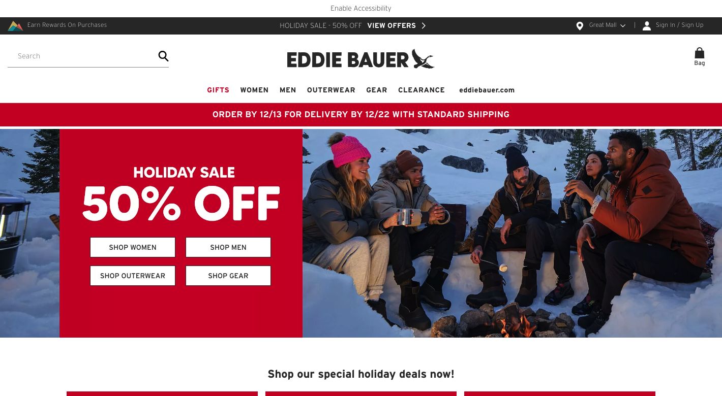 Eddie Bauer Outlet Website