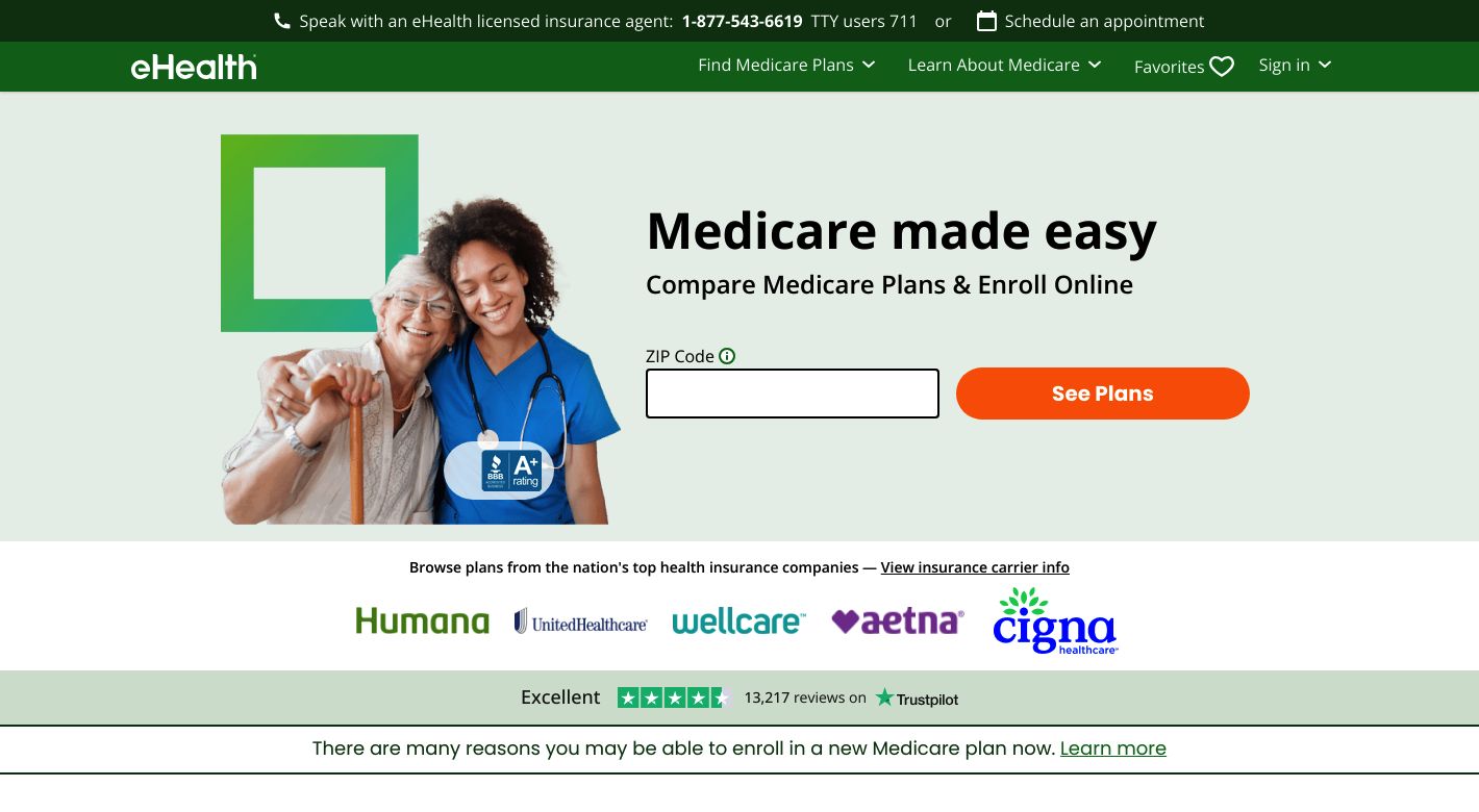 eHealth Medicare Enrollment Website