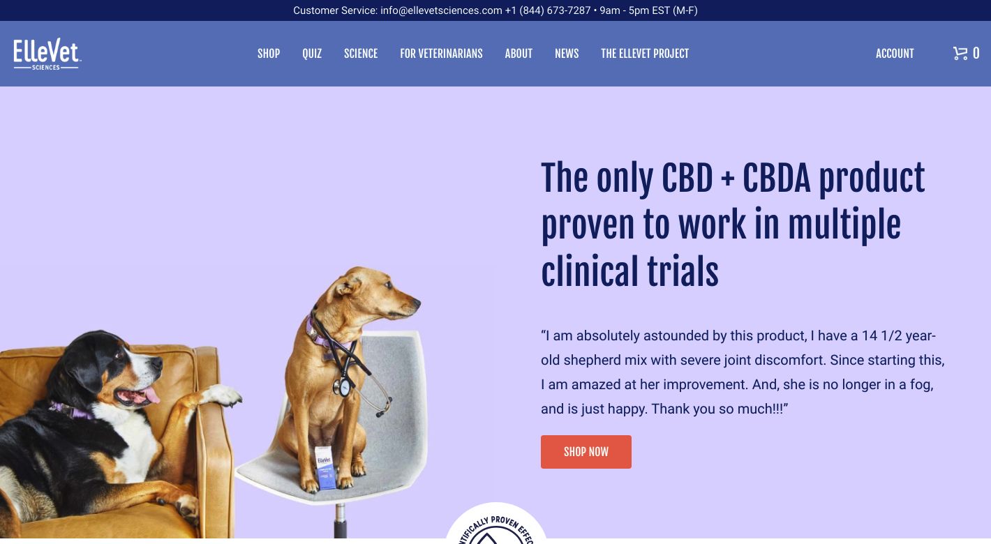 Ellevet Sciences Website