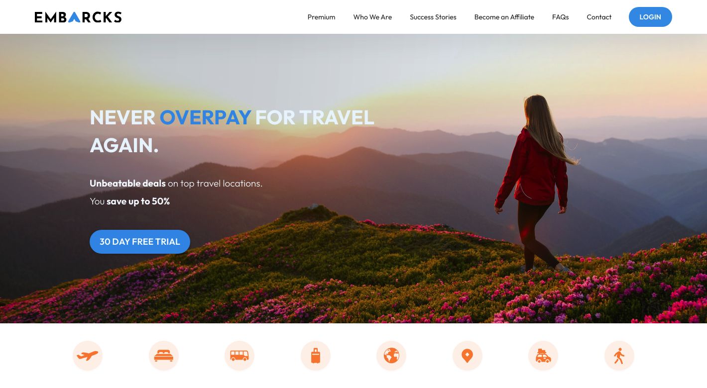 Embarcks Travel Website