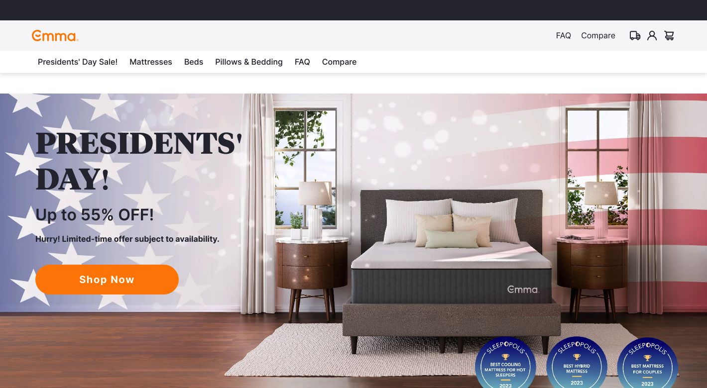 Emma Mattress Website