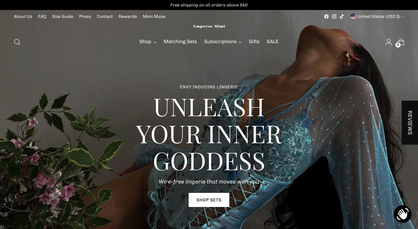 Empress Mimi Lingerie Website