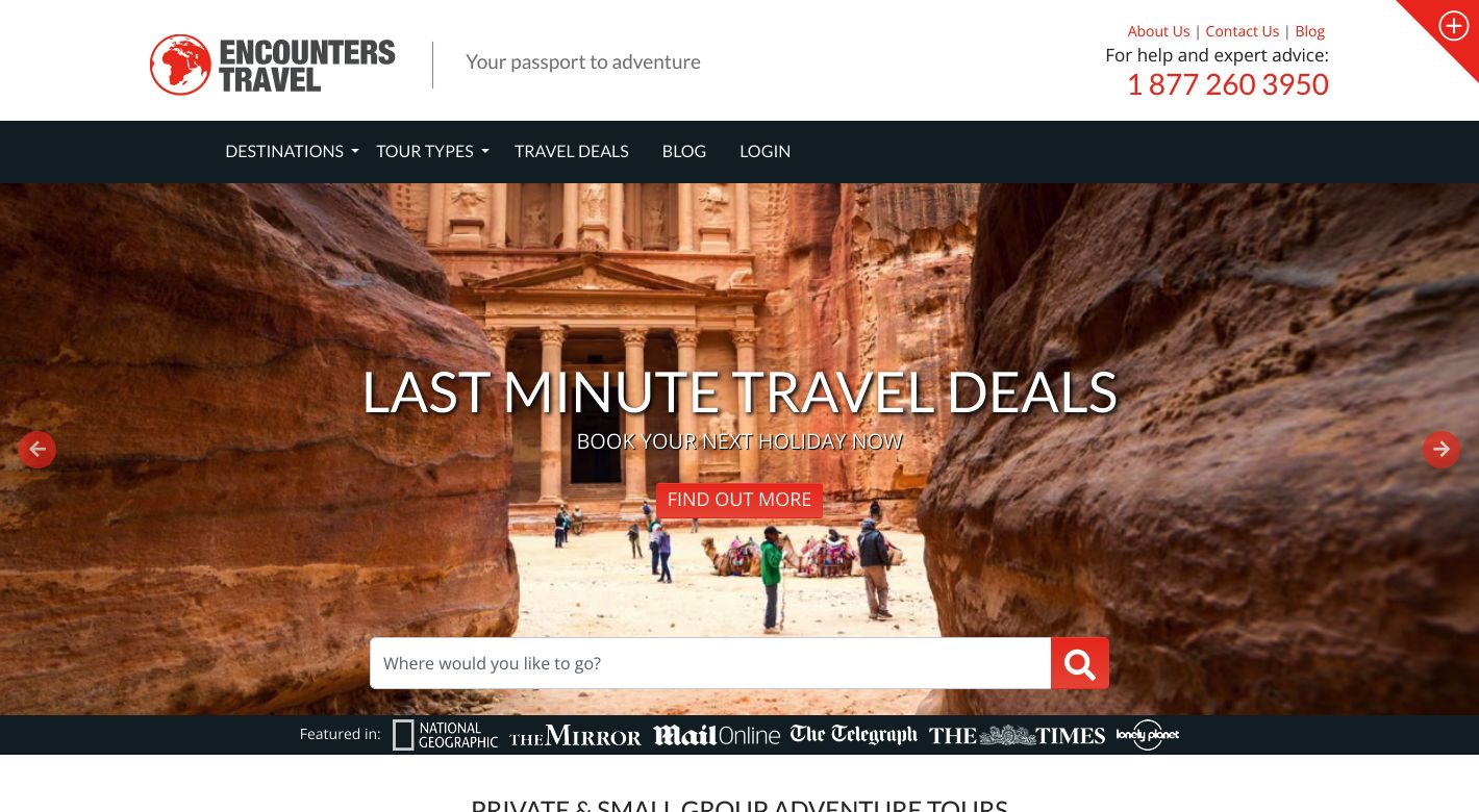 Encounters Travel Website