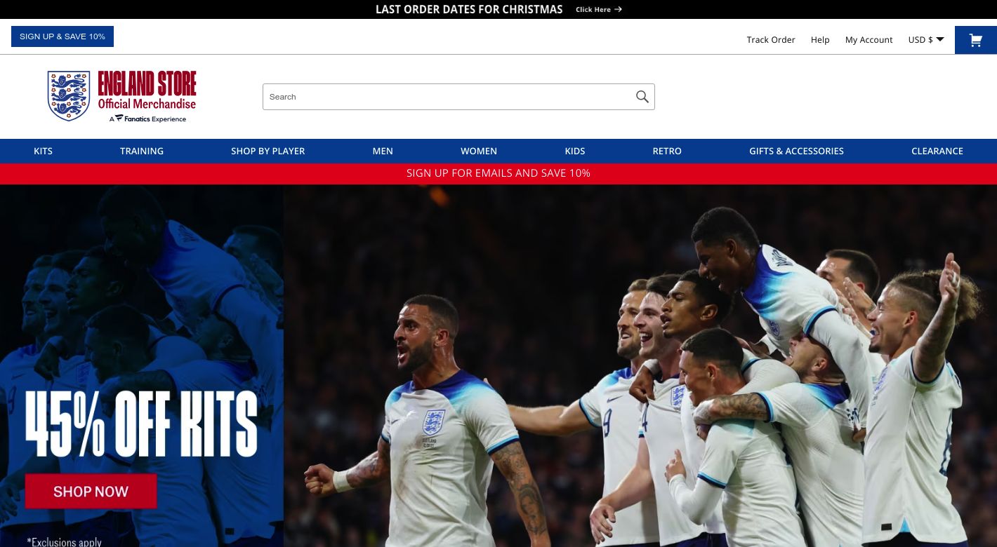 England FA Shop Website