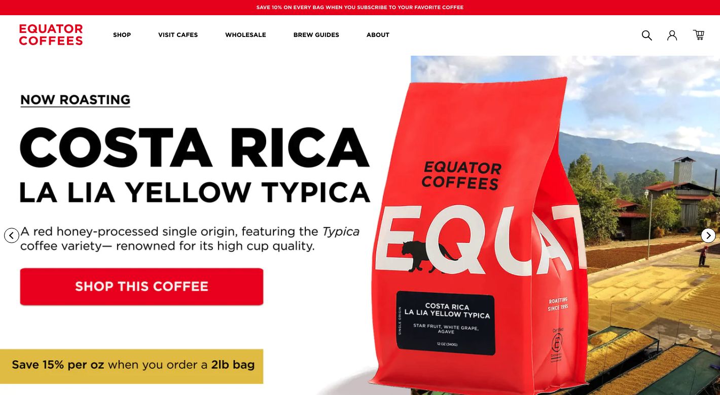 Equator Coffees Website