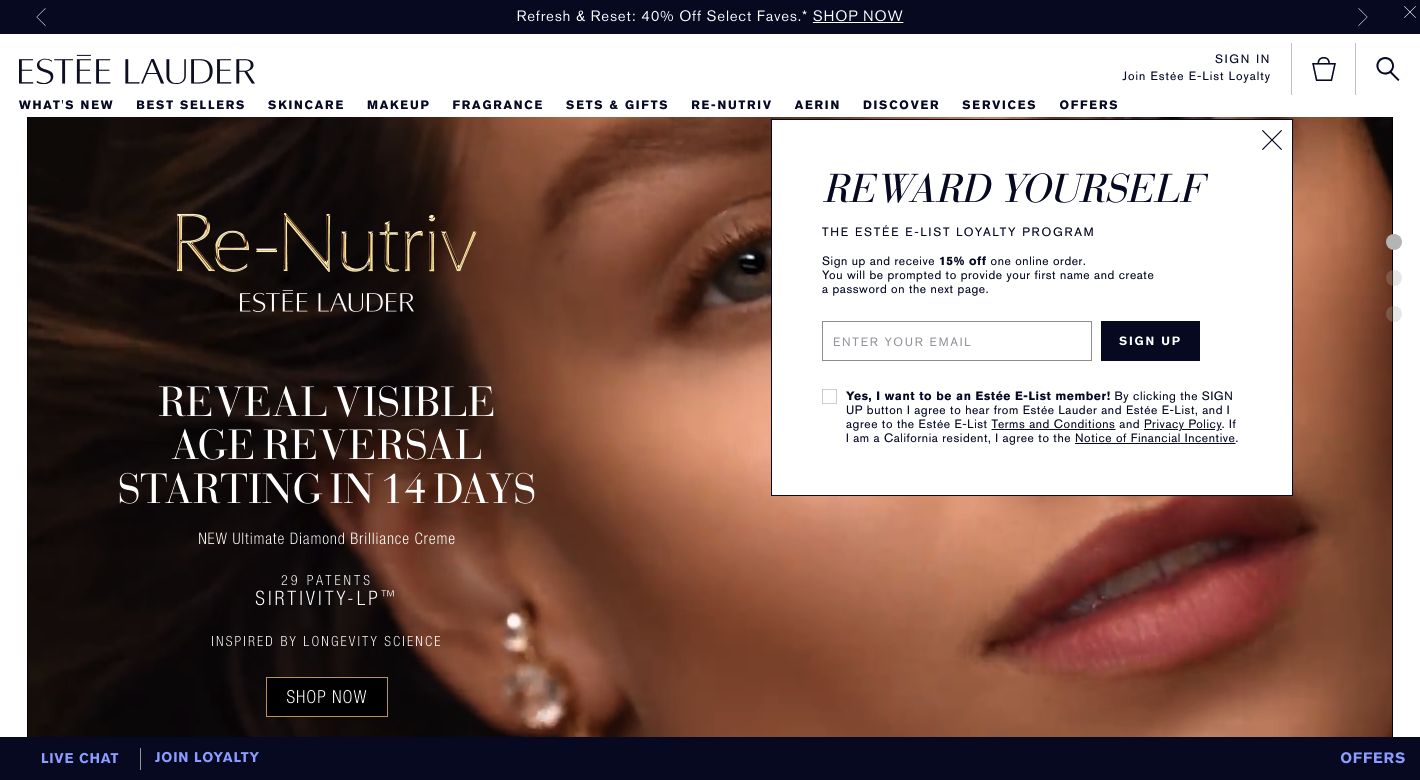 Estee Lauder Website