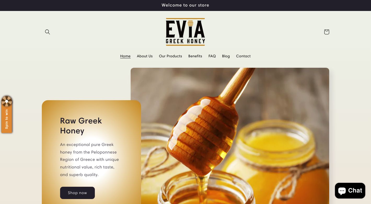 Evia Greek Honey Website