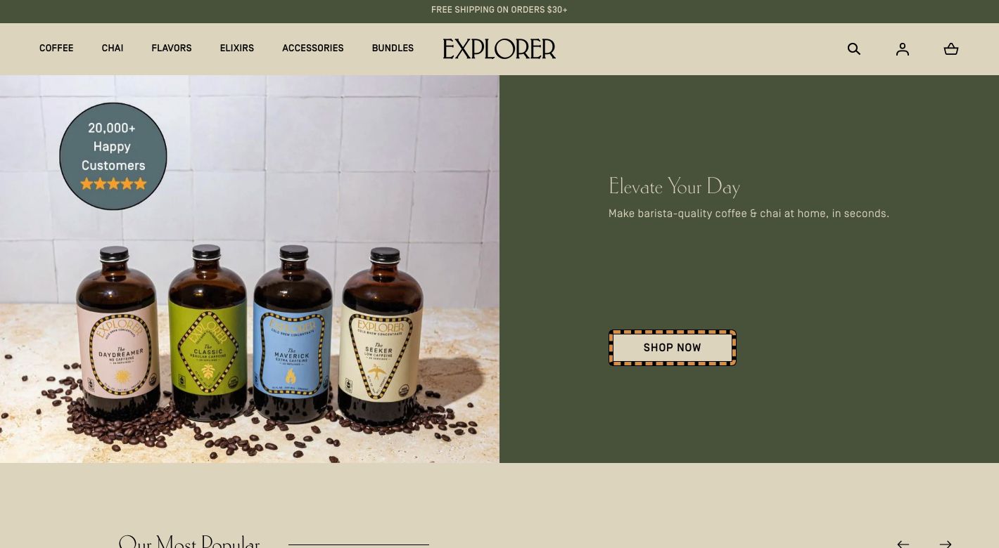 Explorer Cold Brew Website