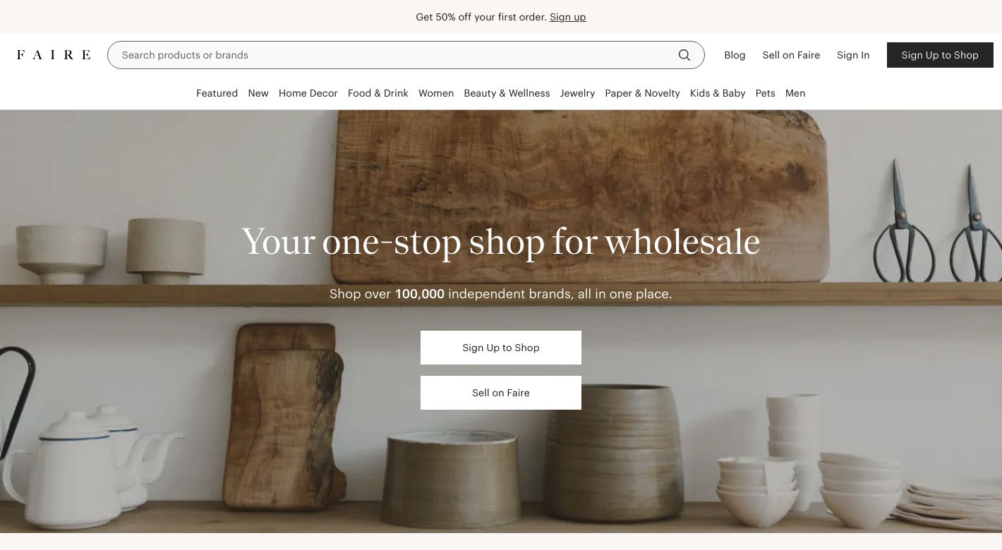 Faire Wholesale Website