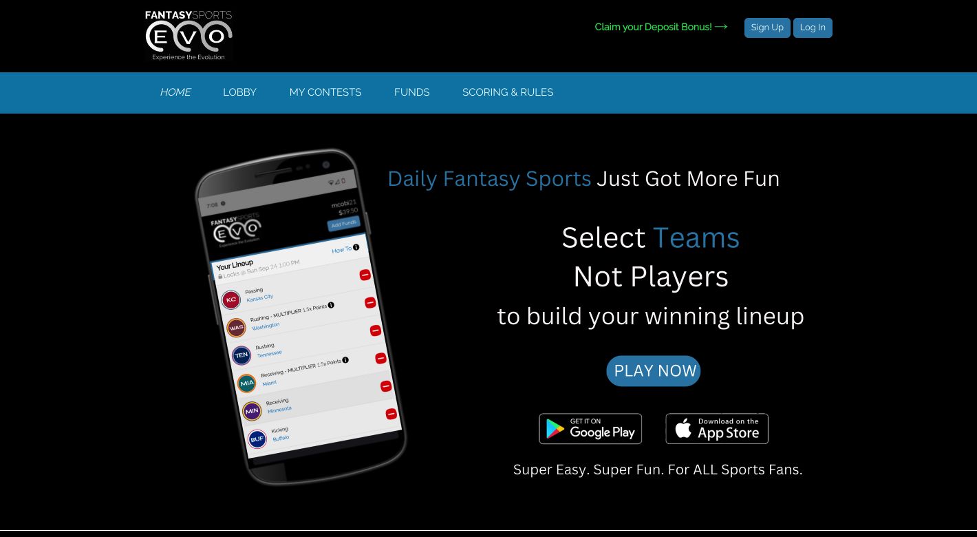 Fantasy Sports EVO Website