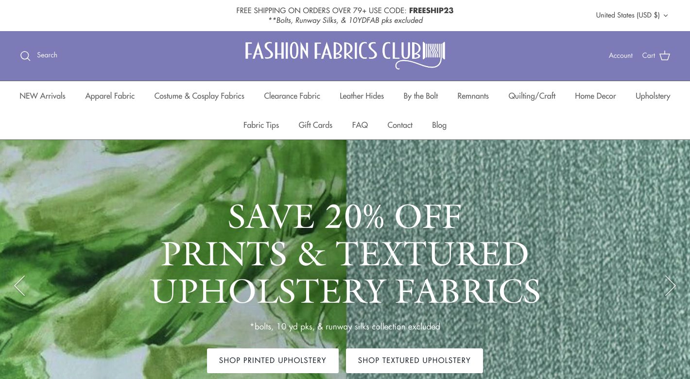 Fashion Fabrics Club Website