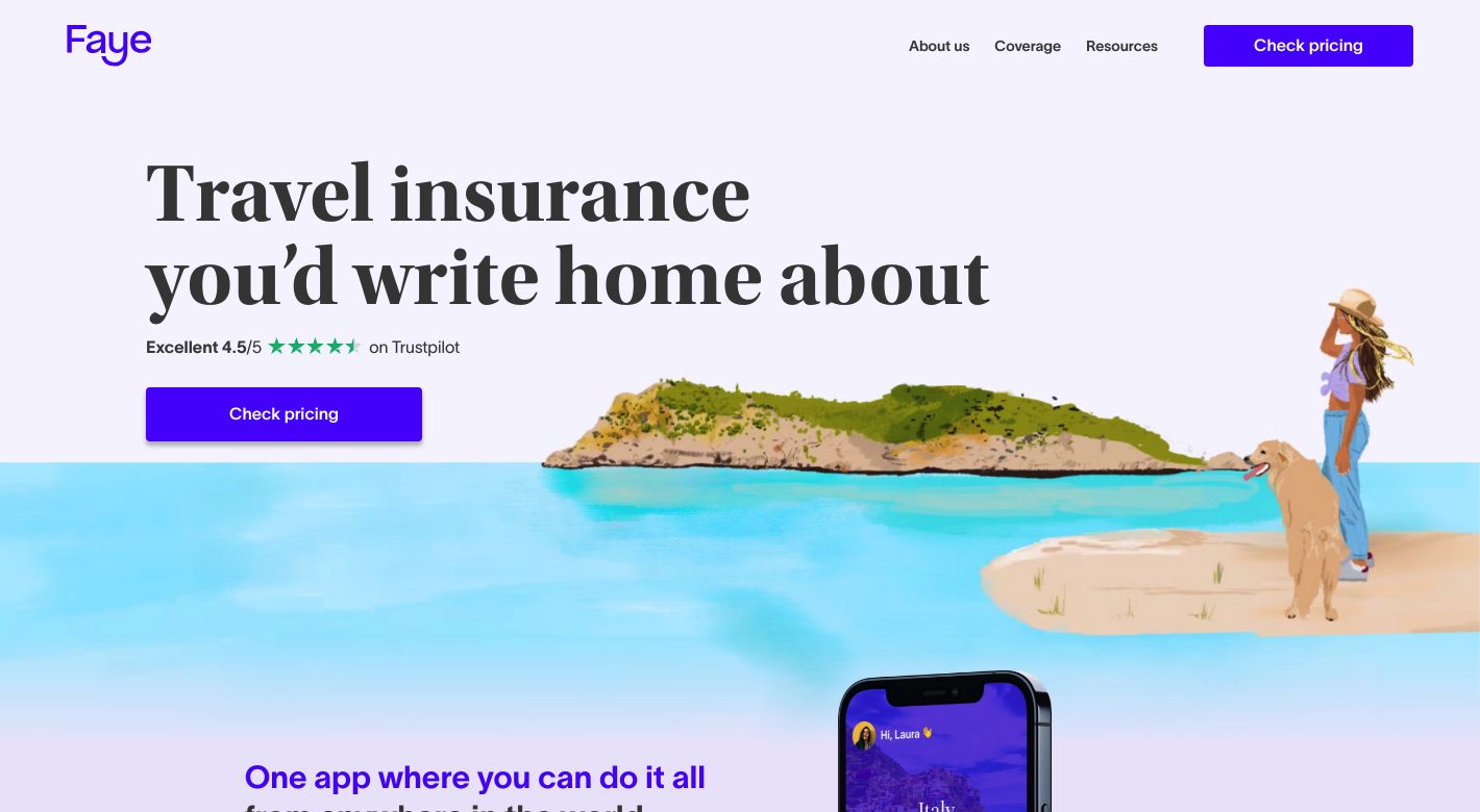 Faye Travel Insurance Website