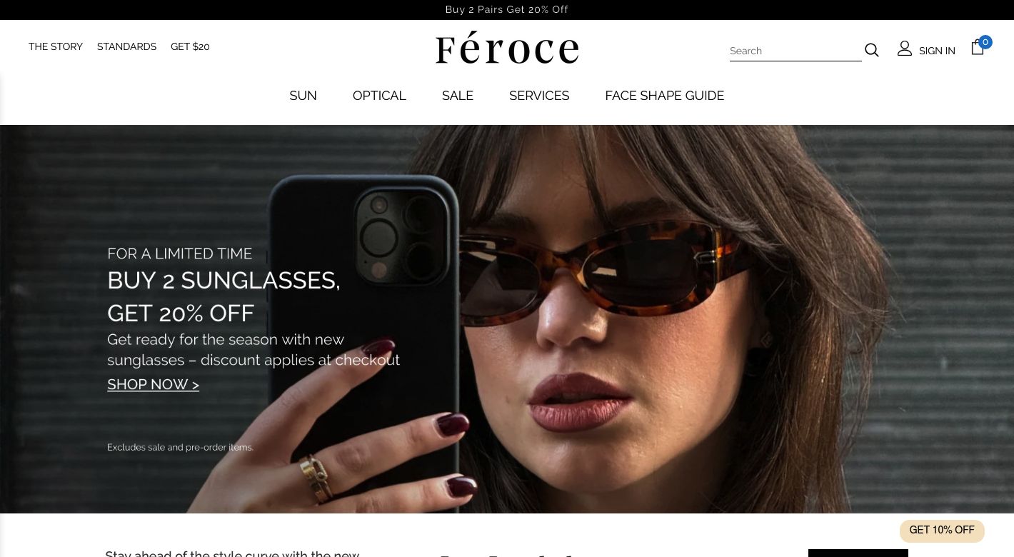 Feroce Eyewear Website