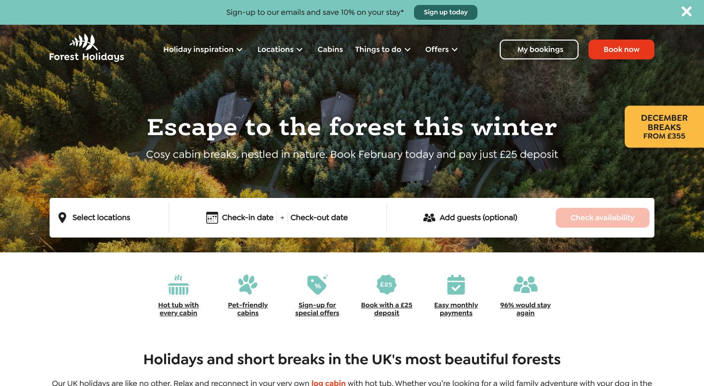 Forest Holidays Website