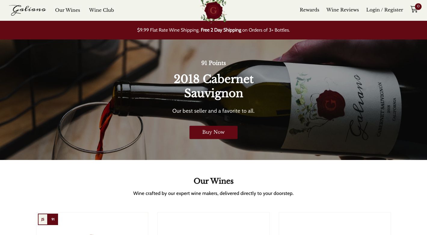 Galiano Wine Website