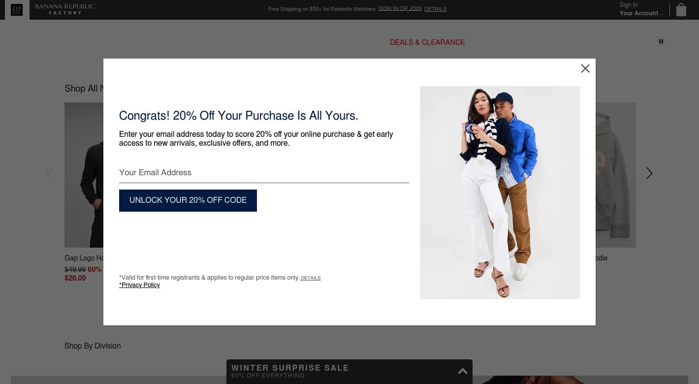 Gap Factory Website