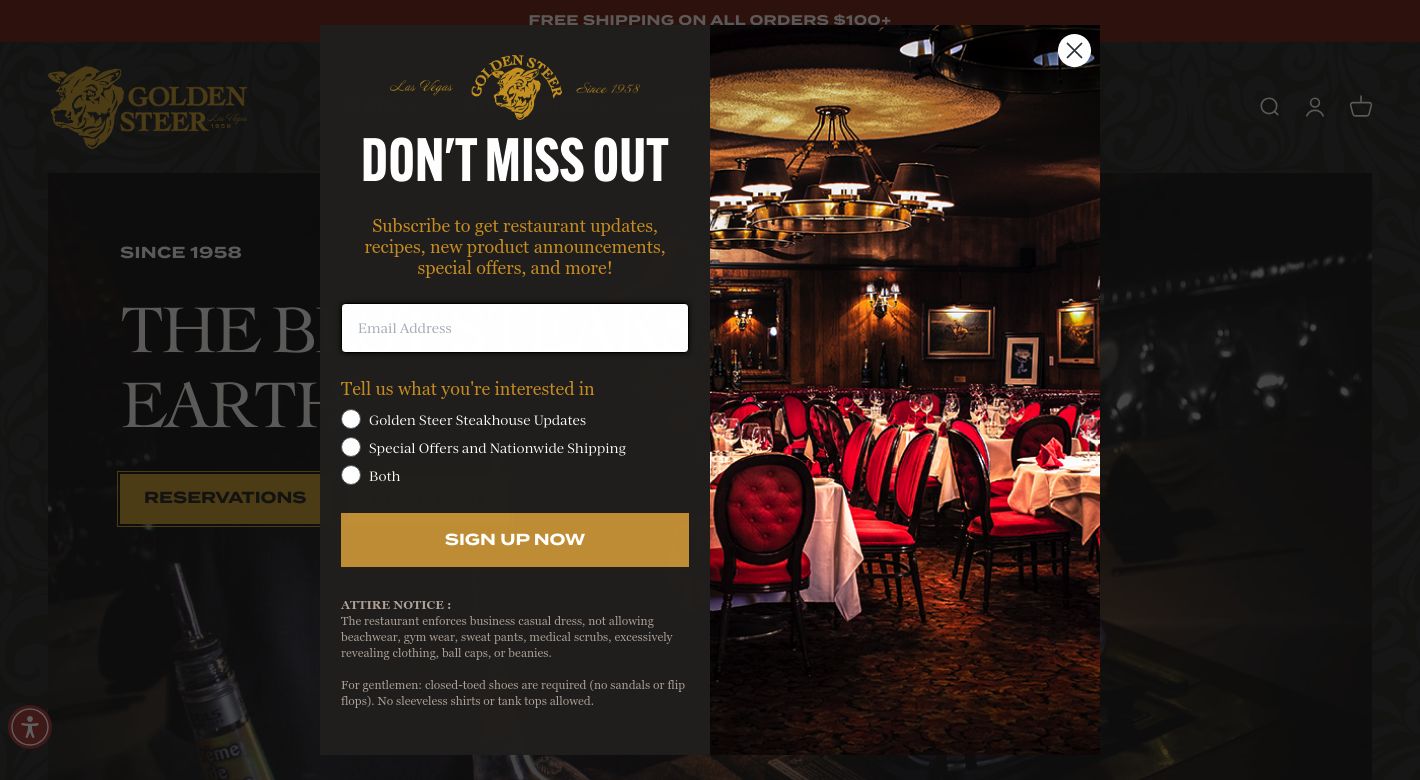 Golden Steer Steak Company Website